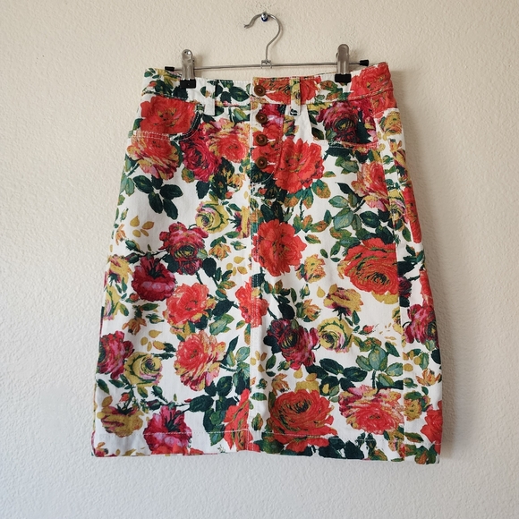 Anthropologie Maeve Floral Pencil Skirt 0 - Picture 3 of 6